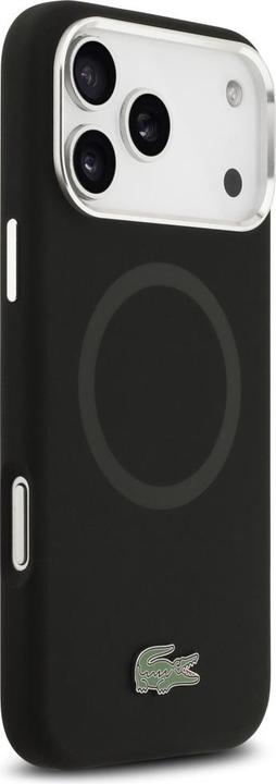 Actual product image Lacoste Silicone Metal Logo MagSafe Case for iPhone 17 Pro Max Black (Apple iPhone 17 Pro Max)