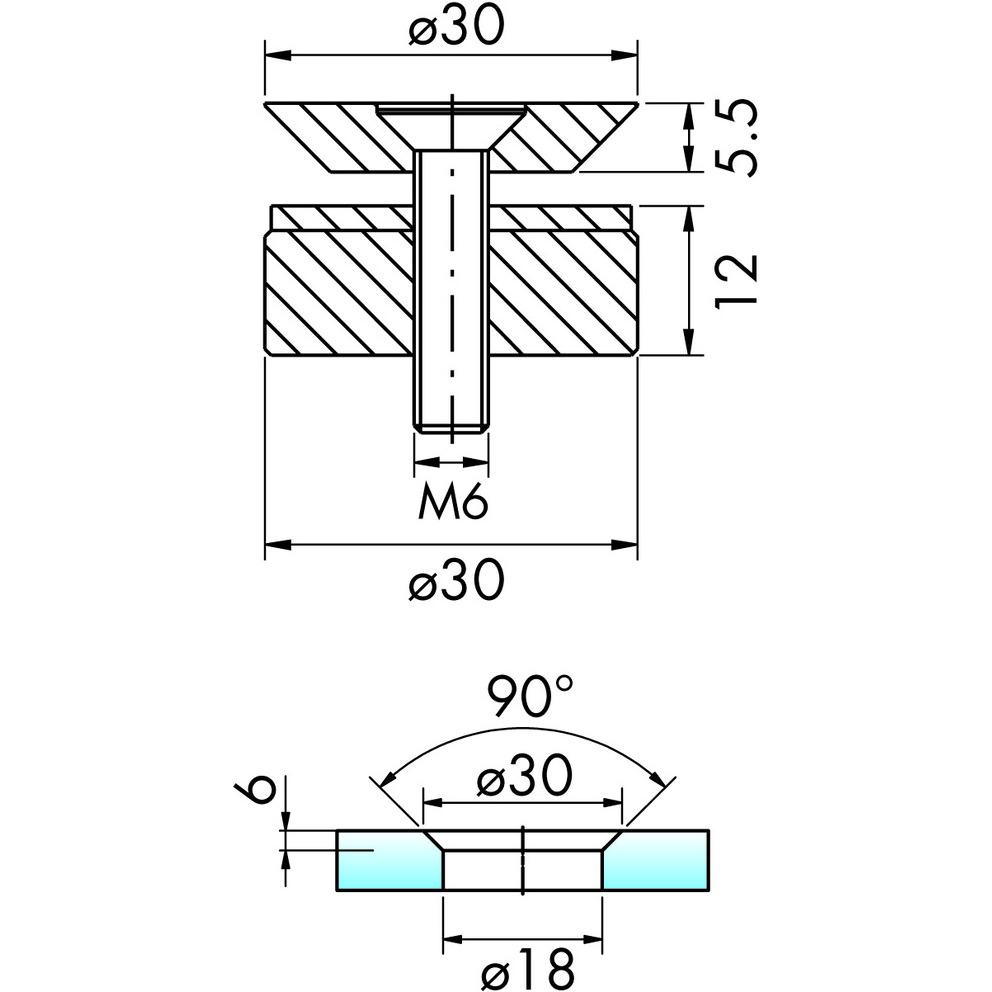 Thumbnail - Pauli+Sohn, Möbelausstattung, Punkthalter (1 Stk.)