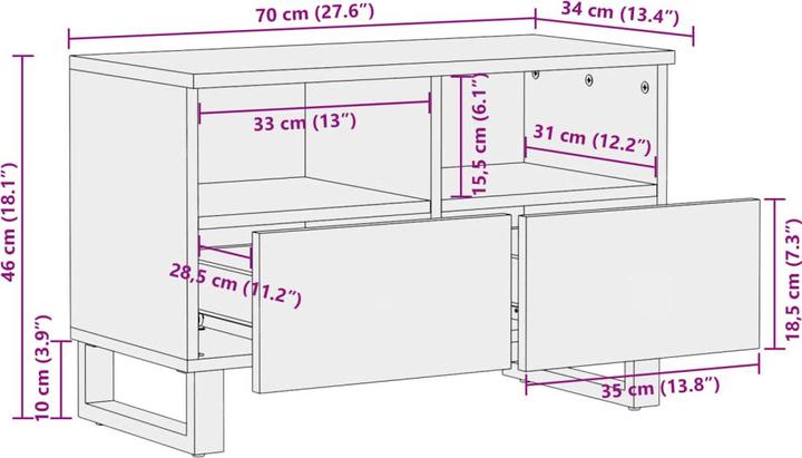 Image du produit vidaXL TV-Schrank (70 x 34 x 46 cm)