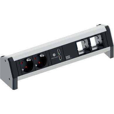 Thumbnail - Bachmann, Steckdosenleiste, Desk 2xSchuko, 1xUSB Charger & (2 x, CEE 7/3, GST18)
