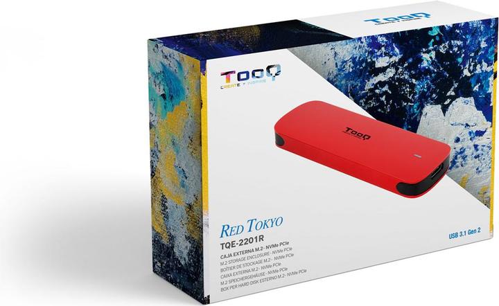 Actual product image Tooq Technology CAJA EXTERNA M.2 NVMe USB3.1 GEN2 ALUMINIO ROJA (M.2)