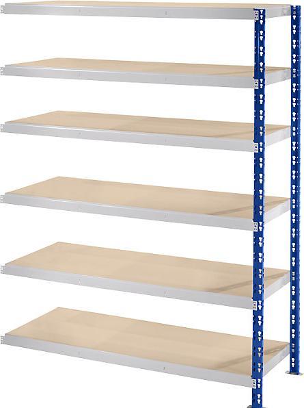 Actual product image eurokraft basic Wide span boltless shelf unit with chipboard shelves, depth 600 mm, extension
