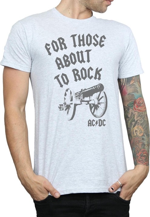Actual product image AC/DC Mens For Those About To Rock Cannon T-Shirt (L)
