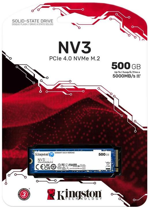 Produktbild Kingston NV3 (500 GB, M.2 2280)