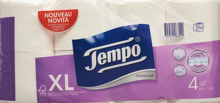 Image du produit Tempo Papier toilette premium blanc 4 plis 110 feuilles (16 pcs)