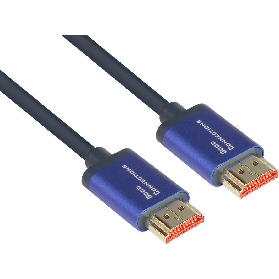 Thumbnail - Good Connections GC 4521-SF005B HDMI A Stk.> Stk. flex 8Ka60 Hz 0.5m blau (0.50 m, HDMI), Video Kabel