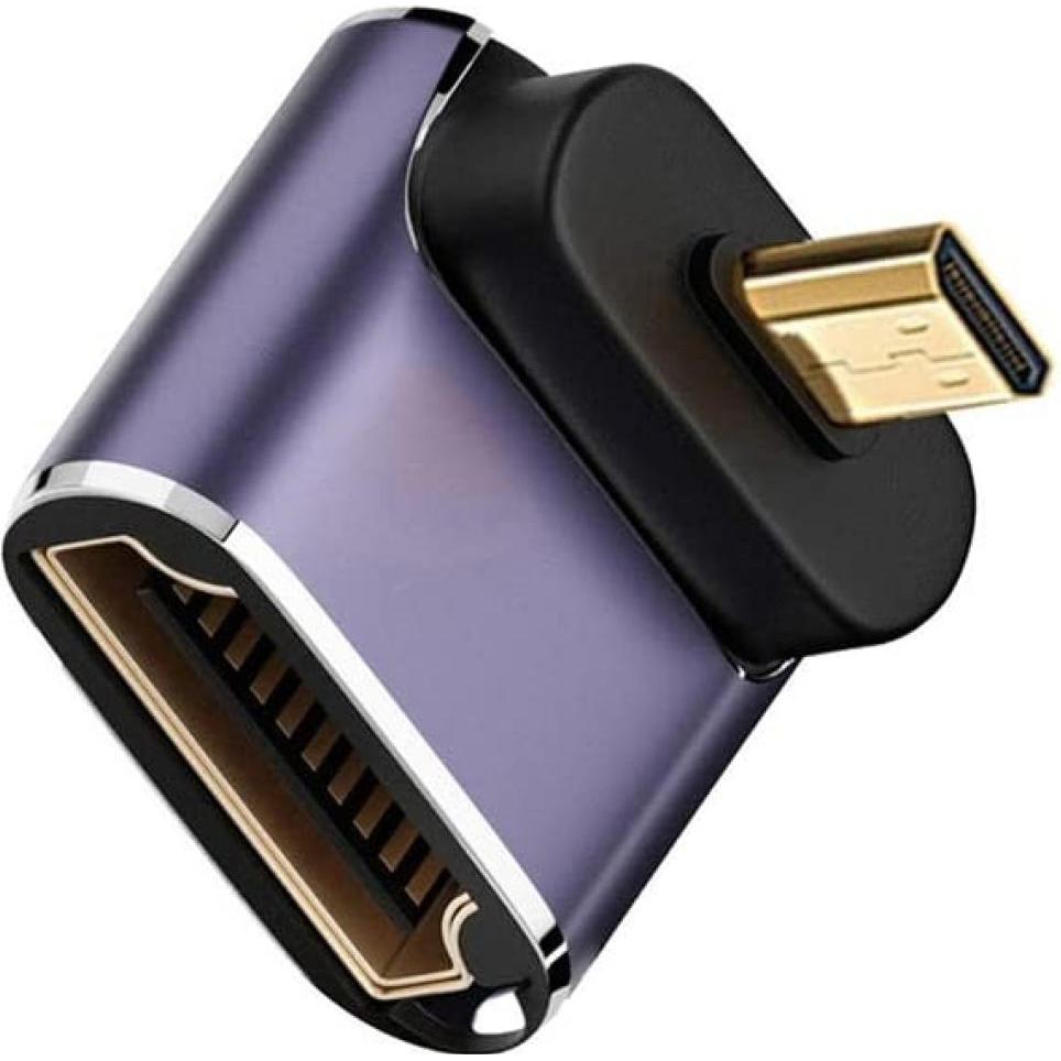PowerGuard Micro HDMI auf HDMI 2.1 90-Grad Winkel Down Adapter (HDMI), Video Kabel