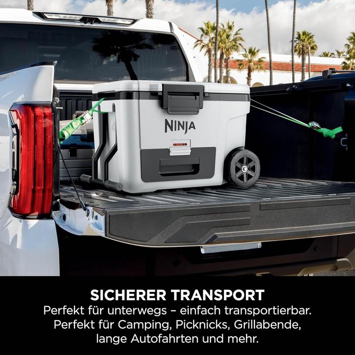 Actual product image Ninja FrostVault Kühlbox mit Rollen und Isolierung, integrierter Dry Zone Schublade für Lagerung bei
