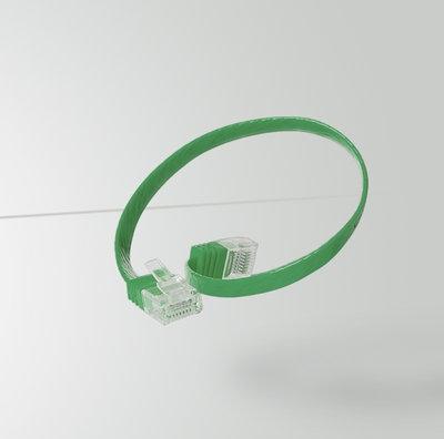 Produktbild Tecline Hochwertiges Flachband-Patchkabel Cat. 6, U/UTP, grün, 3,0 m Ideal für die Verlegung unter dem Fuß.. (U/UTP, CAT6, 3 m)