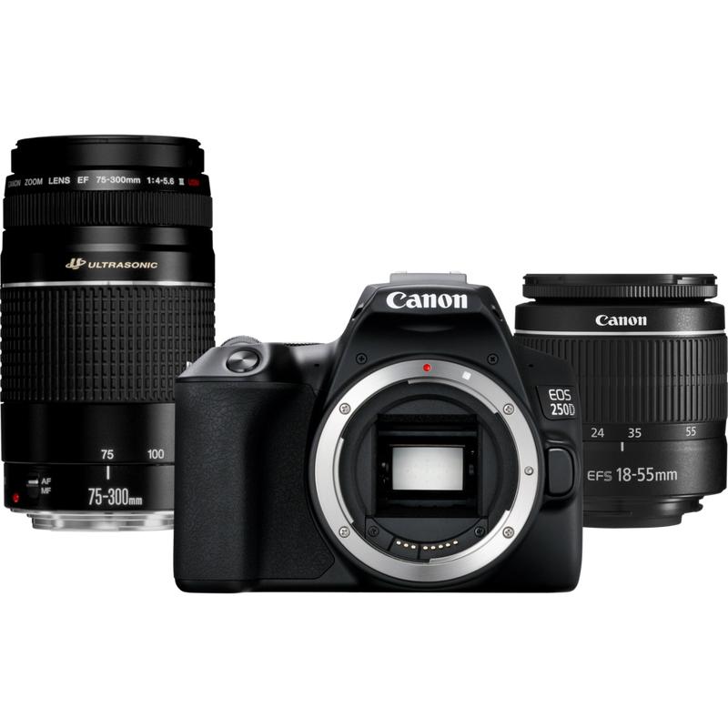 Canon EOS 250D Kit (24.10 Mpx, APS-C / DX), Kamera, Schwarz