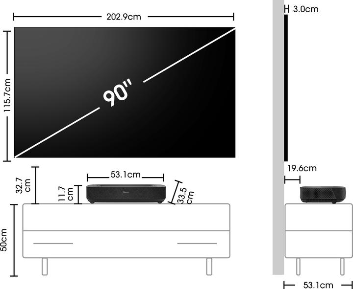 Produktbild Hisense 90L5HD (4K, 2100 lm, 0.22	:1)