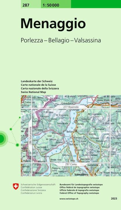 Actual product image Map 287 Menaggio 1:50,000