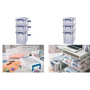 Thumbnail - Fellowes, Aufbewahrungsbox, Aufbewahrungsbox ProStore Bonus Set 4, 3er-Set transparent klar, aus schlagfestem, recycelba...
