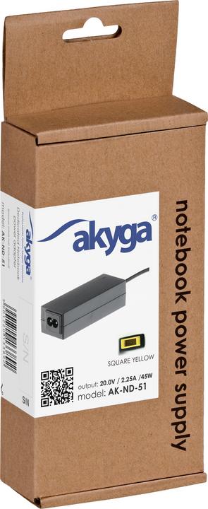 Immagine prodotto Akyga AK-ND-51 - Notebook - Interno - 100 - 250 V - 55 +/- 5 Hz - 45 W - 20 V (45 W)