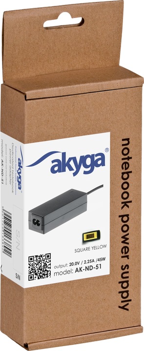 Produktbild Akyga AK-ND-51 - Notebook - Indoor - 100 - 250 V - 55 +/- 5 Hz - 45 W - 20 V (45 W)