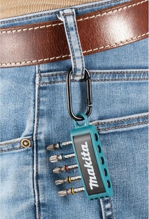 Produktbild Makita Satz Schlag-Bits 1/4" PH, PZ, TORX, 5-tlg. IMPACT PREMIER (E-13568) in Karabinerhalterung (Innensechsrund TX, Kreuz Pozidriv PZ)