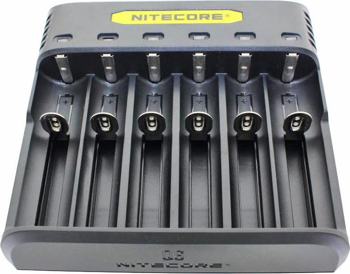 Productafbeelding Nitecore Q6 6-Schacht-Ladegerät (1 Pcs., 14500, 16340, 18650, 26650, Batterij)