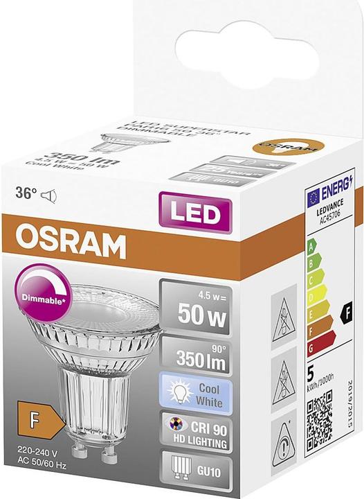 Productafbeelding Osram LED SUPERSTAR PAR16 50 36 4,5 W/4000 K GU10 DIM (GU10, 4.50 W, 350 lm, 1 x, F)