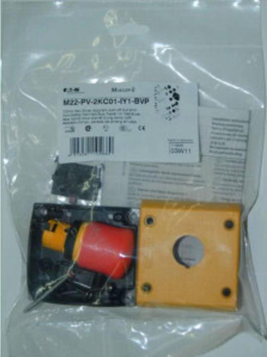 Image du produit Eaton M22-PV-2KC01-IY1-BVP Bouton d'arrêt d'urgence 2 NF IP66 1 pc.
