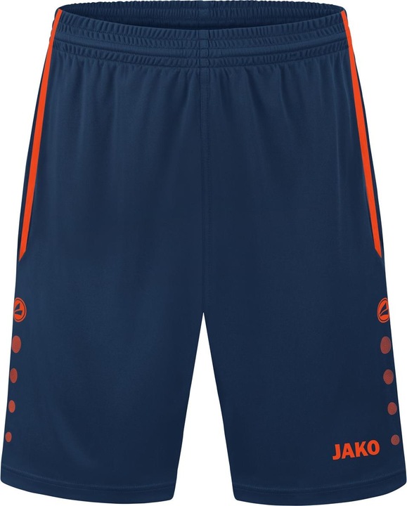 Fluorescent Red, navy blue