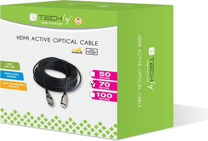 Actual product image Techly HDMI AOC Fiber Optic Cable (70 m)