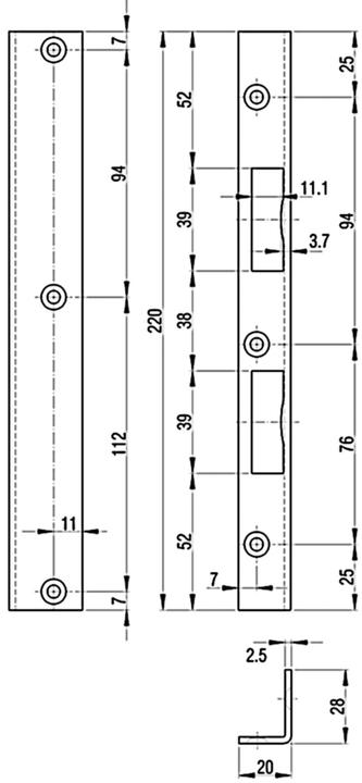 Produktbild Glutz Winkelschliessblech B-1120 (Schliessblech)