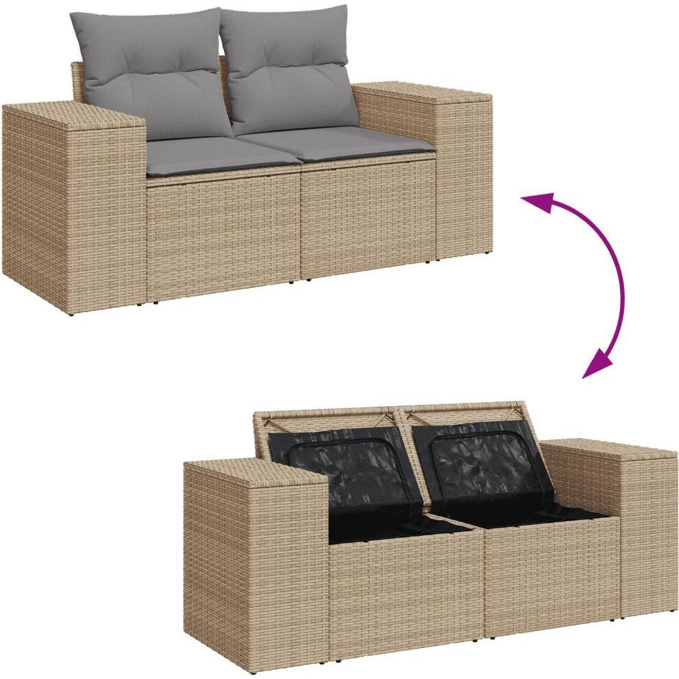 VidaXL, Gartenlounge, 10-tlg. Garten-Lounge-Set mit Kissen