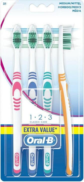 Actual product image Oral-B SHINY CLEAN cepillo dental #medio 4 u (Medium, 4 x)