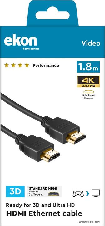 Produktbild Ekon HDMI (Typ A) — HDMI (Typ A) (1.80 m)