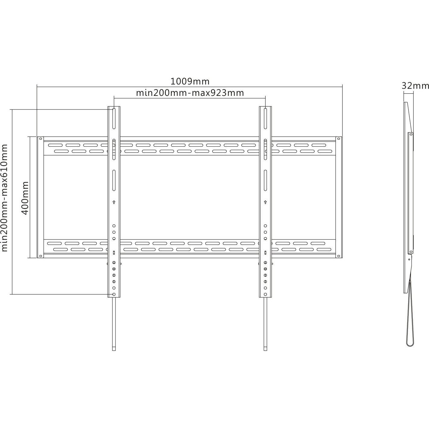 Thumbnail - Reflecta TV Wandhalterung PLANO Flat 100 9060 (Wand, 100", 100 kg), TV Wandhalterung, Schwarz