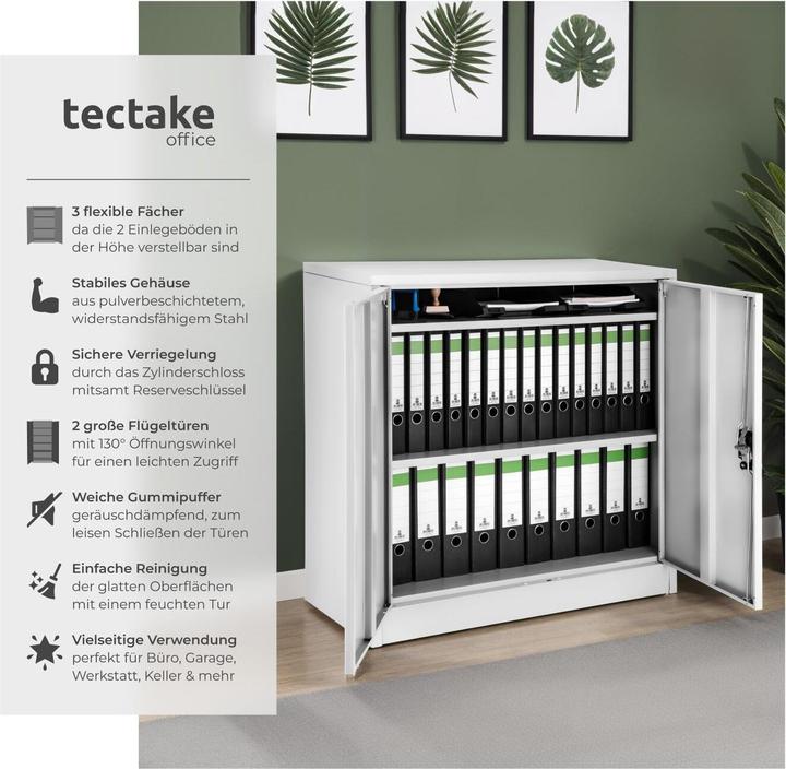 Produktbild tectake Aktenschrank mit 3 Böden (90 x 40 x 90 cm)