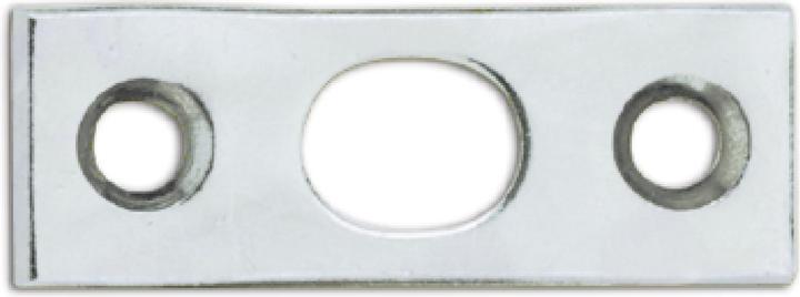 Strenger Türkantriegel Schliessblech oval (Türbeschlag) 40x15x2mm, Stahl verzinkt (1 Stk.)
