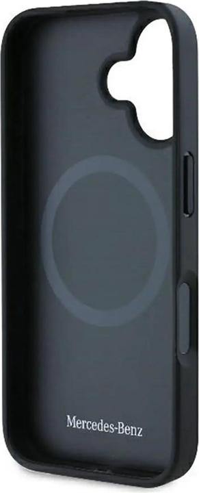 Actual product image Mercedes MEHMP16S23RBARK iPhone 16 6.1" czarny/black hardcase Textured And Plain Leather MagSafe (Apple iPhone 16)