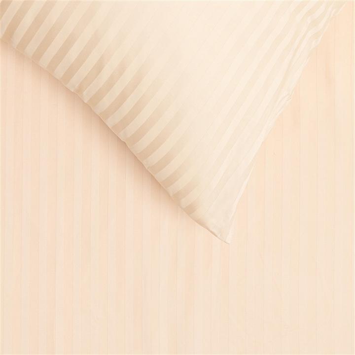 Productafbeelding Domoletti BEDCOVERSET GESTREEPT SATIJN BEIGE 200X220 (200 x 220 cm)