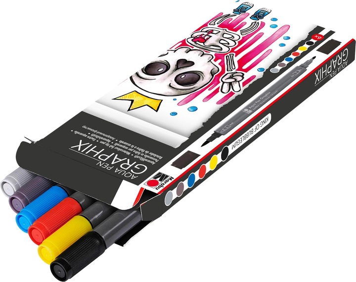 Produktbild Marabu Fasermaler Aqua Pen Graphix King of Bubblegum, 6 Stück (Mehrfarbig, 6 x)