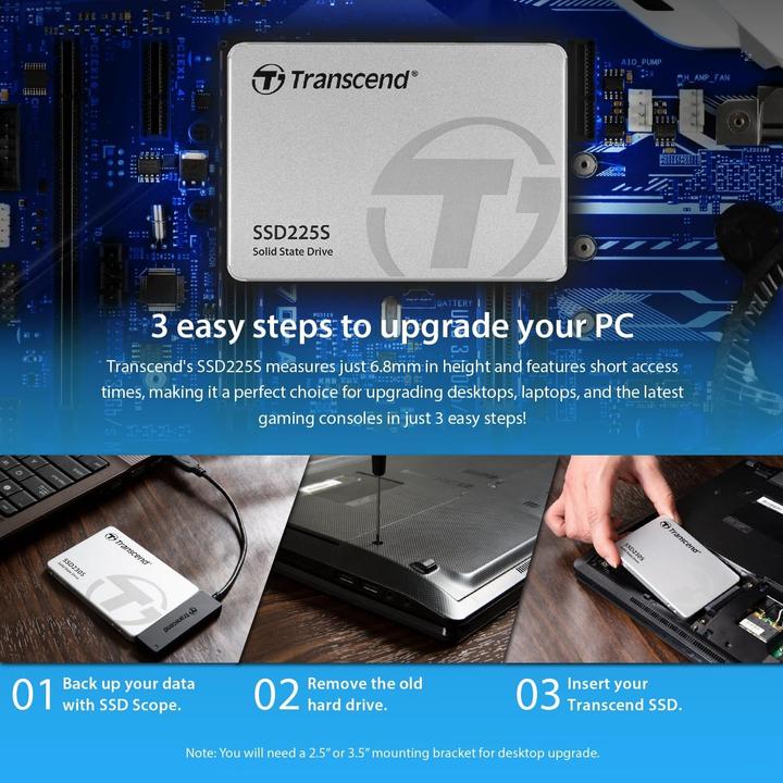 Produktbild Transcend 2 TB 2,5-Zoll-SSD SATA3 3D TLC (2000 GB, 2.5")