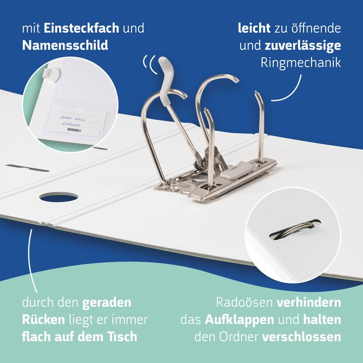 Produktbild Brunnen WAVE Ordner weiss Kunststoff 7,0 cm DIN A4 (A4, 70 mm, 1 Stk.)