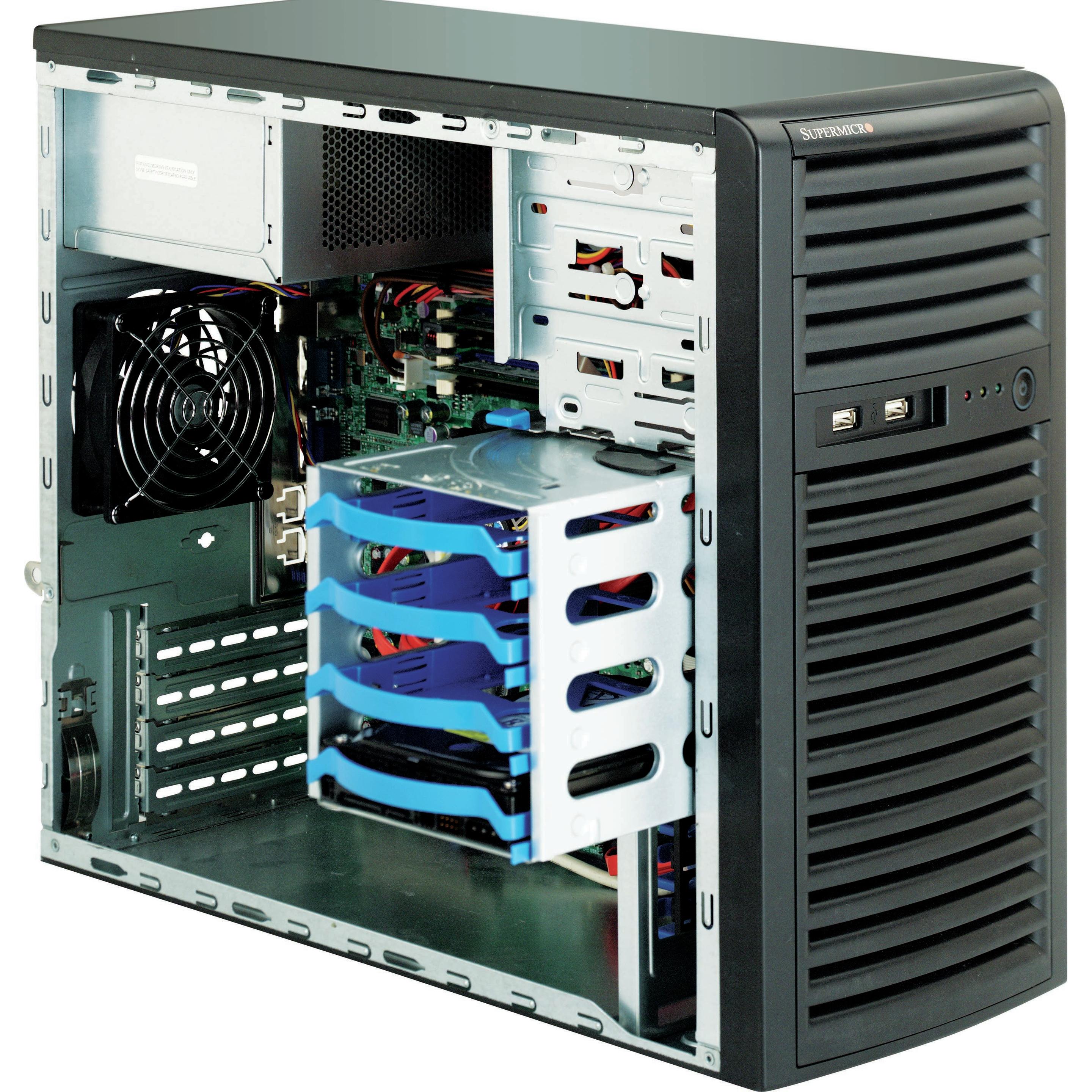 Supermicro SC731i-300B: micro-ATX Tower (mATX), PC Gehäuse, Schwarz