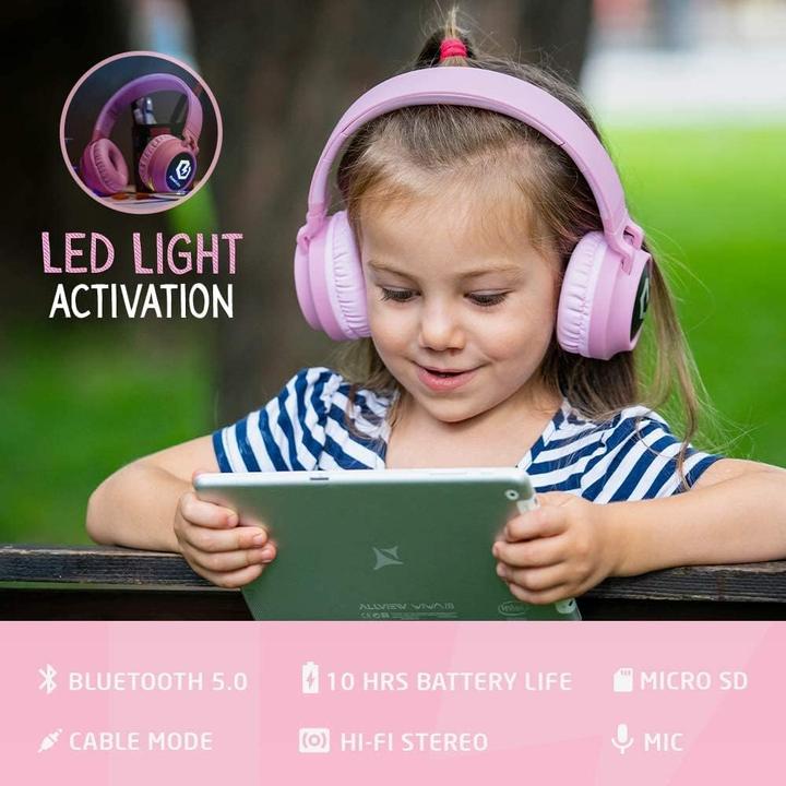 Produktbild PowerLocus Buddy Bluetooth-Kinderkopfhörer pink