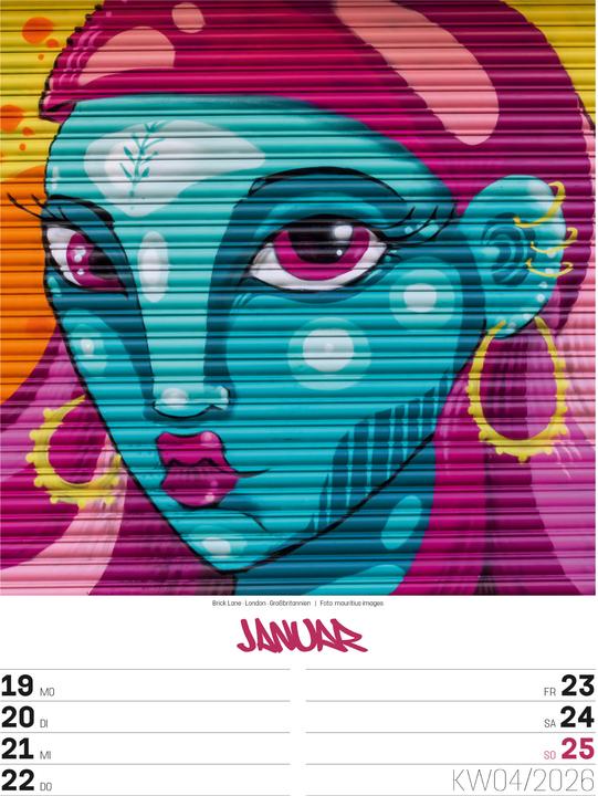 Actual product image Street Art - Graffiti - Wochenplaner Kalender 2026 (25 x 33 cm)