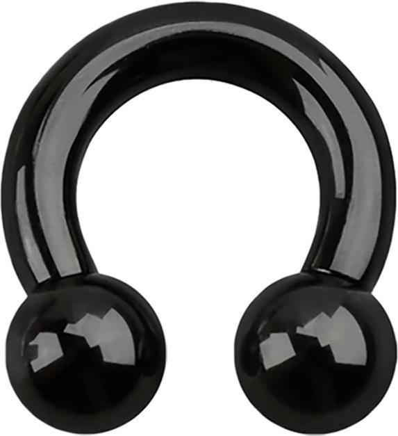 Produktbild Star Piercing Circular Barbell Innengewinde schwarz mit zwei Kugeln (Titan, ohne Messing)