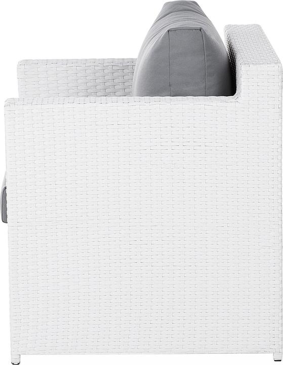 Produktbild Beliani Lounge Set Rattan weiss 6-Sitzer Auflagen grau ROMA