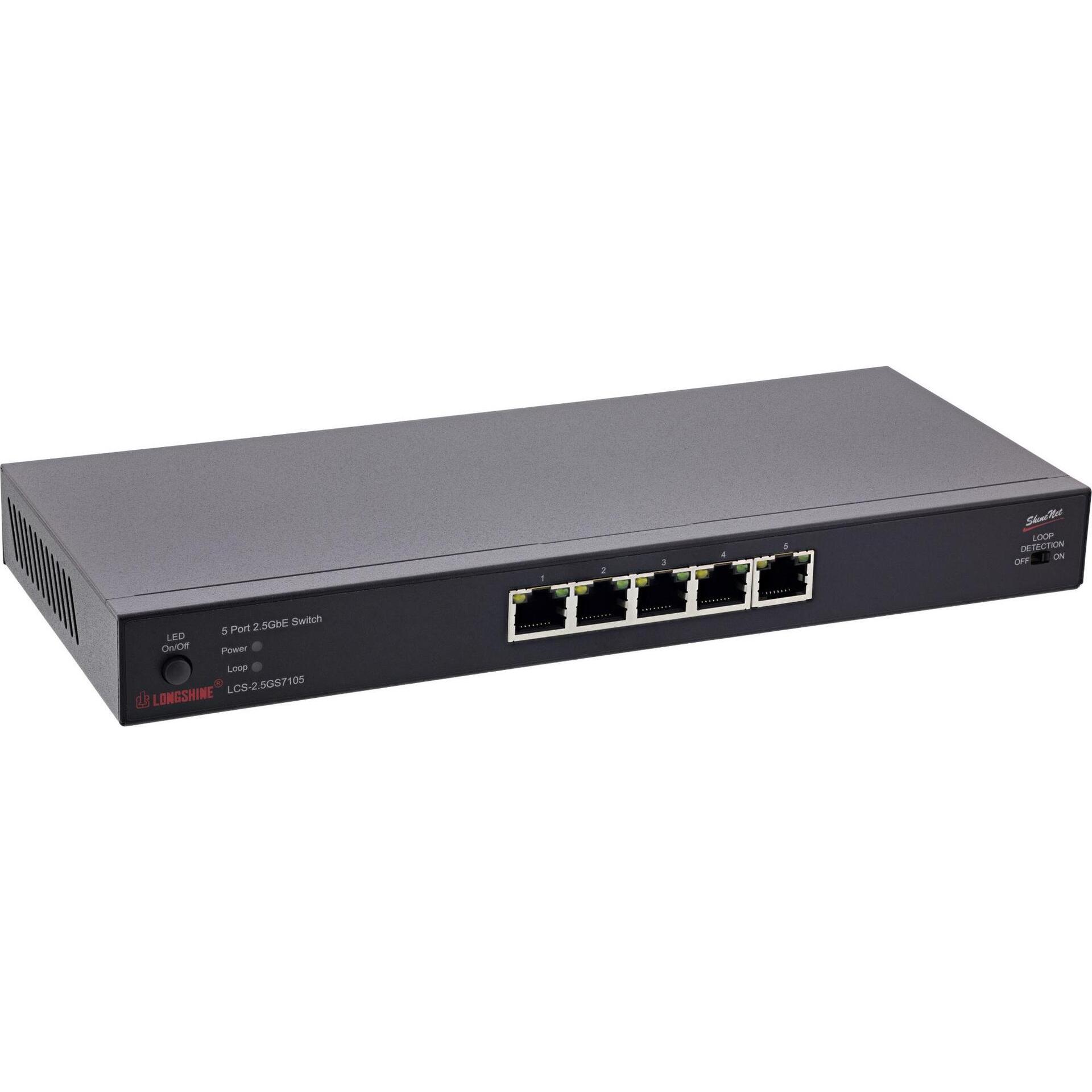 Longshine Switch LCS-2.5GS7105 5*2.5G retail (5 Ports), Netzwerk Switch
