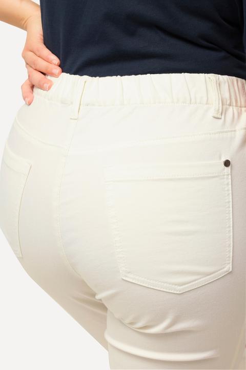 Produktbild Ulla Popken Caprihose Sienna, Fransensaum, schmales Bein, Stretch (60)
