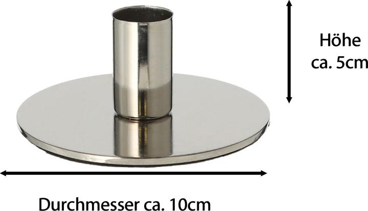 Produktbild Novaliv 4er-Set Stabkerzenhalter SILBER Weihnachtsdekoration candle holder 10x5cm Metall
