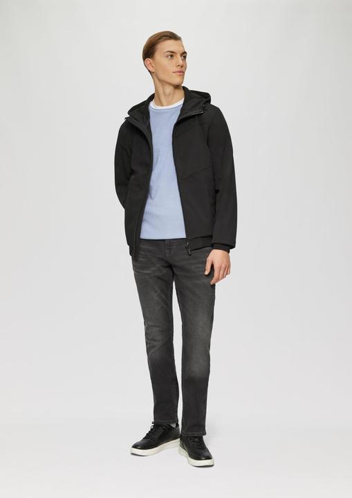 Produktbild s.Oliver Outdoor-Jacke Softshelljacke mit Kapuze und Rippbündchen (S)