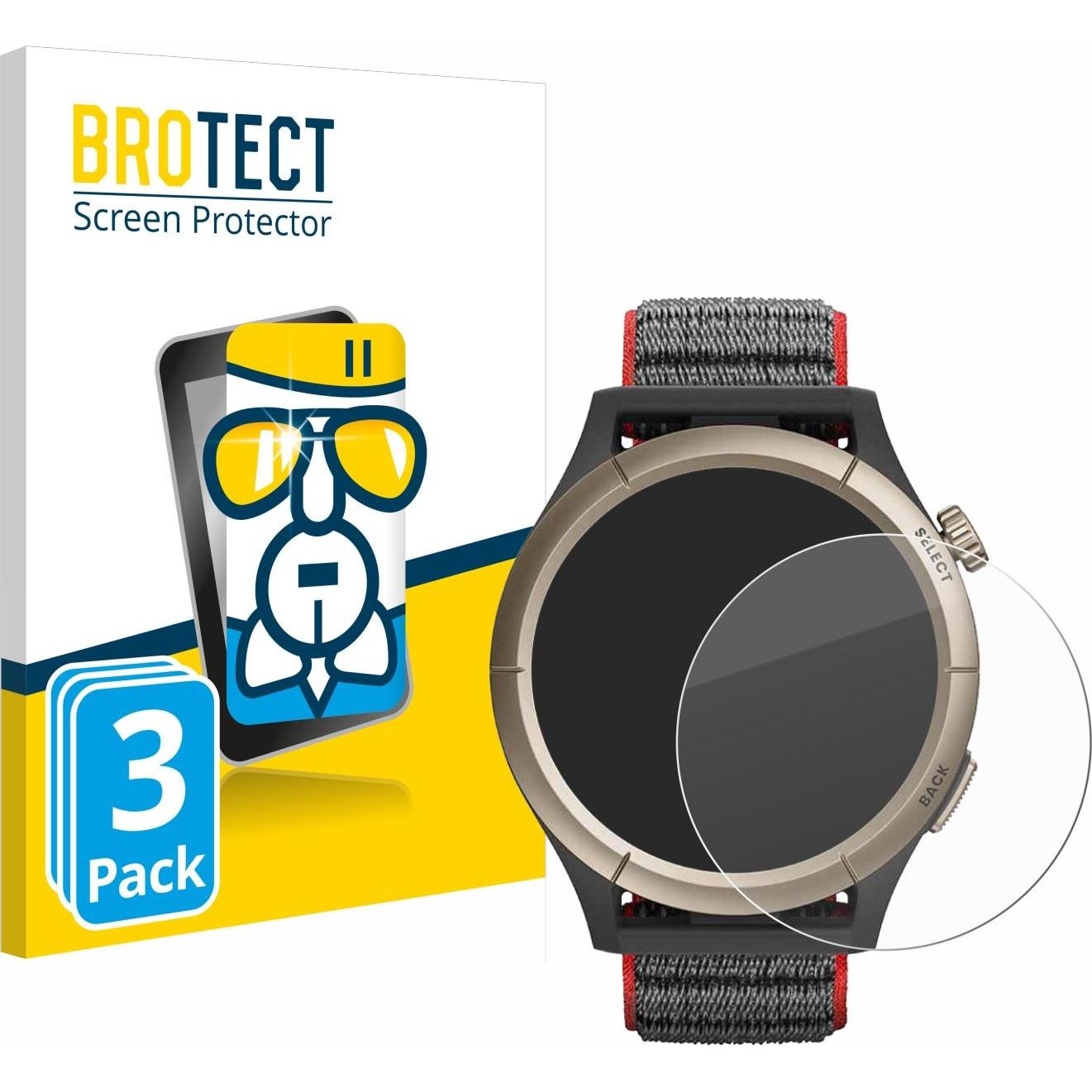 BROTECT AirGlass Panzerglasfolie, Smartwatch Schutzfolie, Transparent