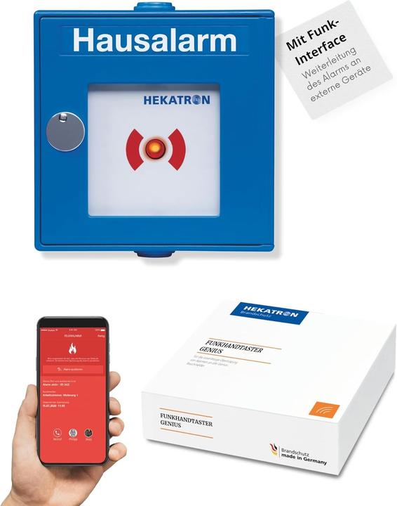 Image du produit Hekatron Bouton-poussoir manuel sans fil p. système radio Genius 31-500001