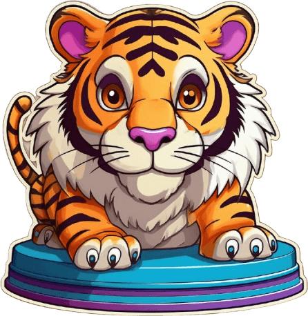 Actual product image Bügelbilder Bügelbild Zirkus Tiger auf Podest (1 x)