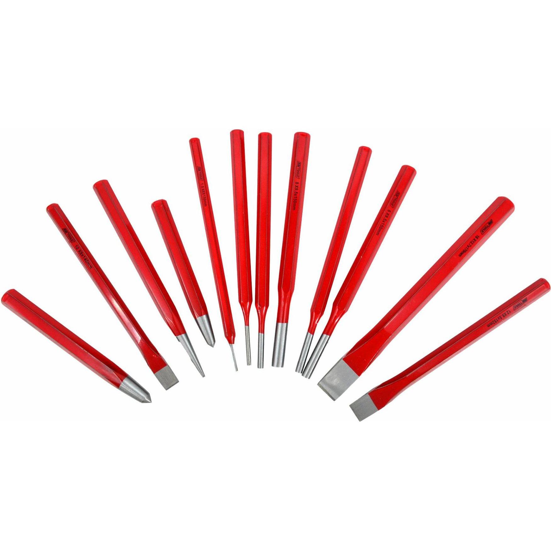 Awtools Zestaw Przecinaków, Punktaków I Wybijaków 12 Części (120 mm) (AW32521)